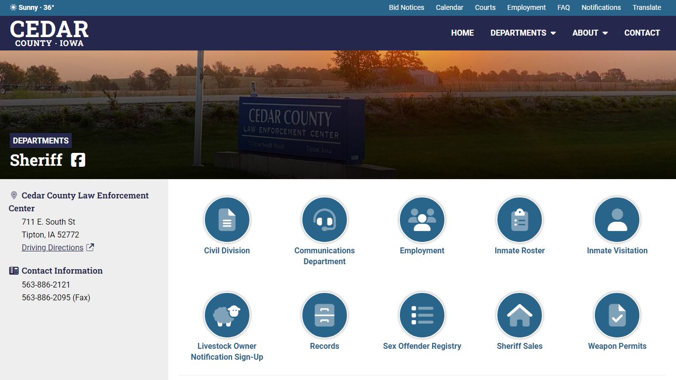 Sheriff - Cedar County, Iowa